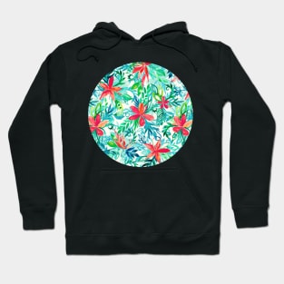 Paradise Floral - a watercolor pattern Hoodie